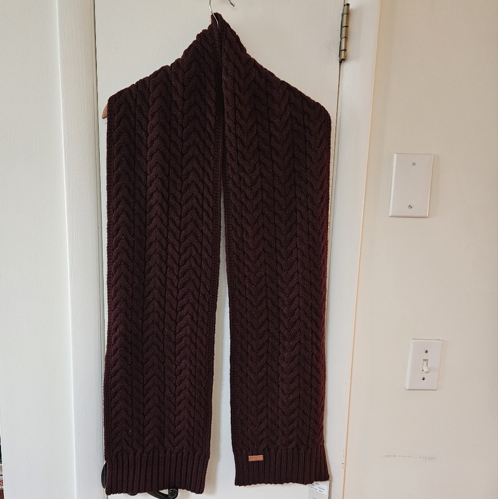 cole haan burgundy woven scarf